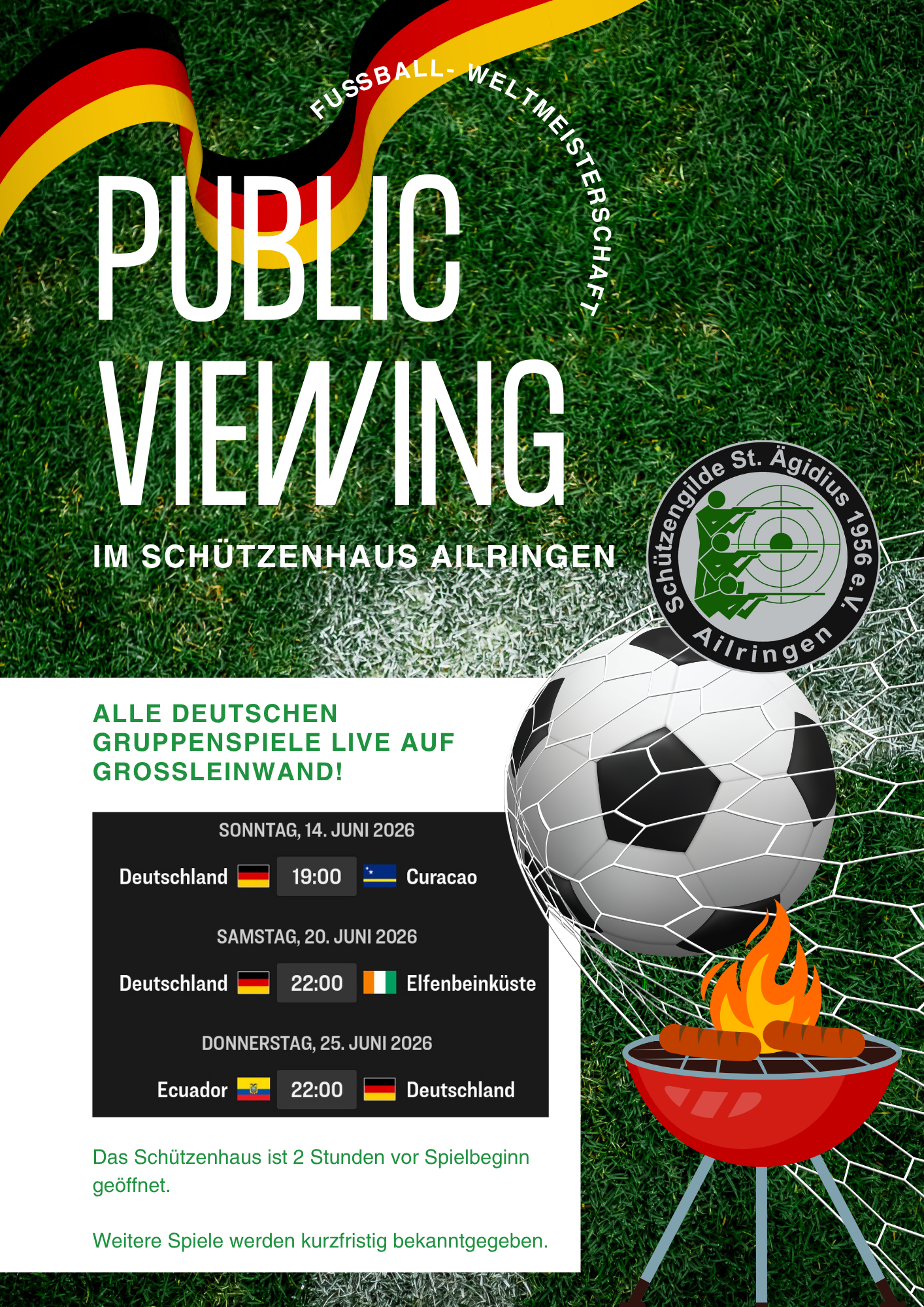Public Viewing im Schützenhaus – alle Deutschen Vorrundenspiele live!